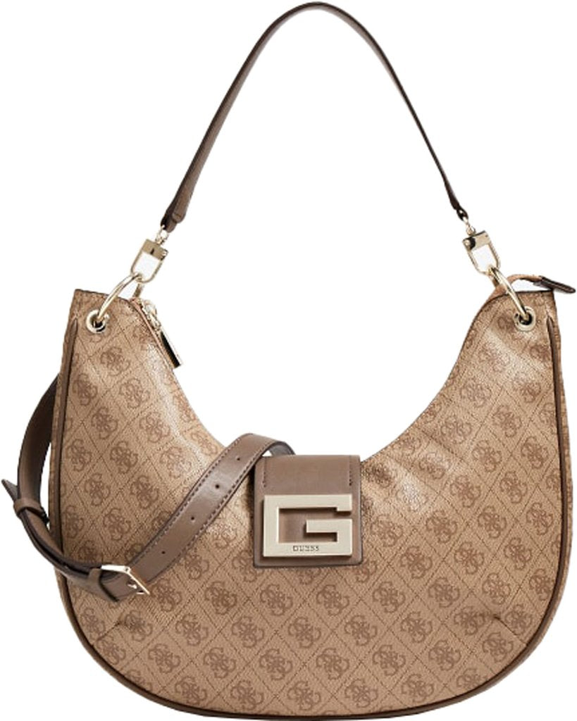 Sac Hobo Guess Brightside — Sac pour Femme en Polyuréthane Luxueux, Couleur Latte