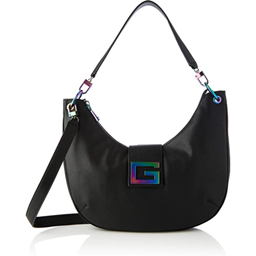 Devinez, Brightside, Polyuréthane, Sac en tissu, Grand Hobo, Noir, Pour Femme
