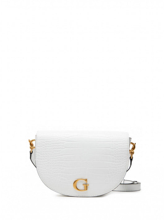 Guess Danna White Handbag — Luxury Polyurethane Textile Bag for Women (24x17x5 cm).