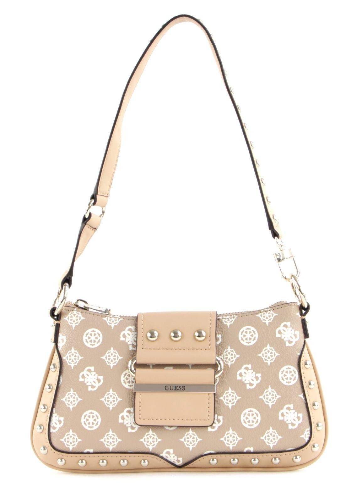 Guess, Greta, Textile Handbag, Mini, Sand, hwvb81 29210, 16 x 29 x 5.3 cm.