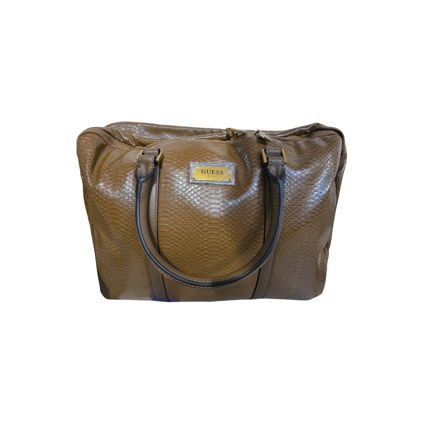 Guess, Guess, Polyurethane, Textile Bag, Laptop Compartiment, Brown, HMEVEN, For Men, 28 x 38 x 10 cm.