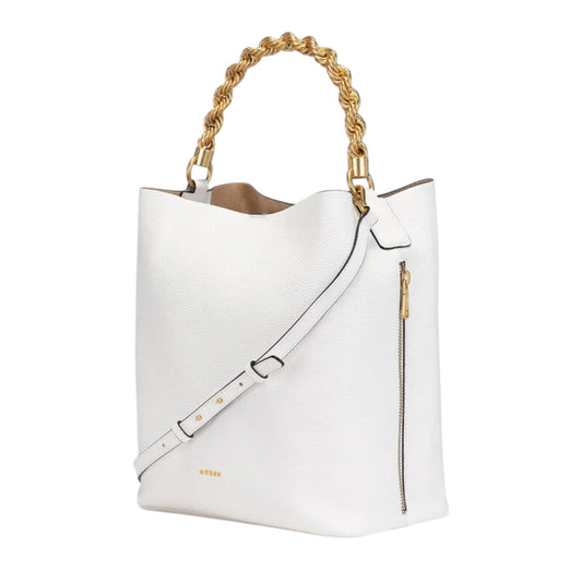 Sac à main de luxe Guess Ivory en textile pour femme — Sac de créateur haut de gamme