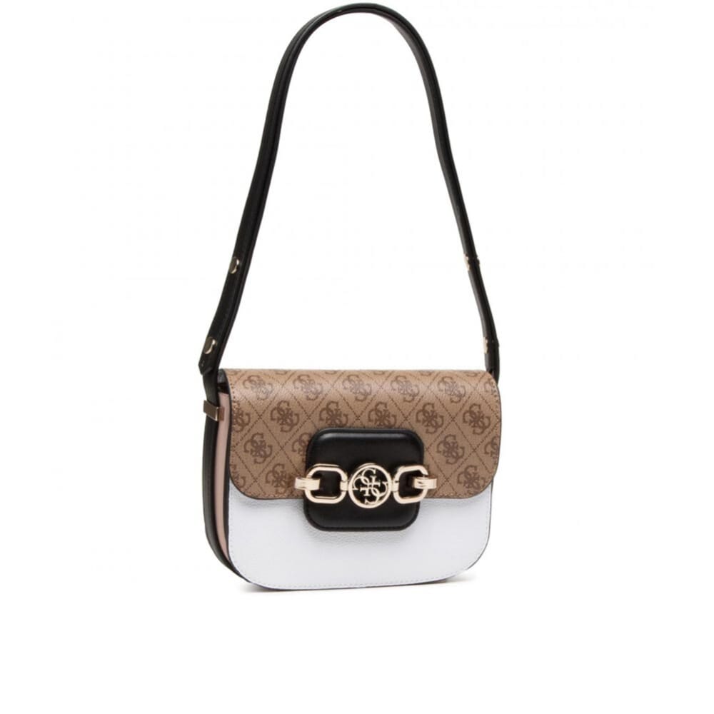Guess Hensely Umwandelbare Crossbody-Klapptasche – Luxus-Latte-Handtasche für Damen