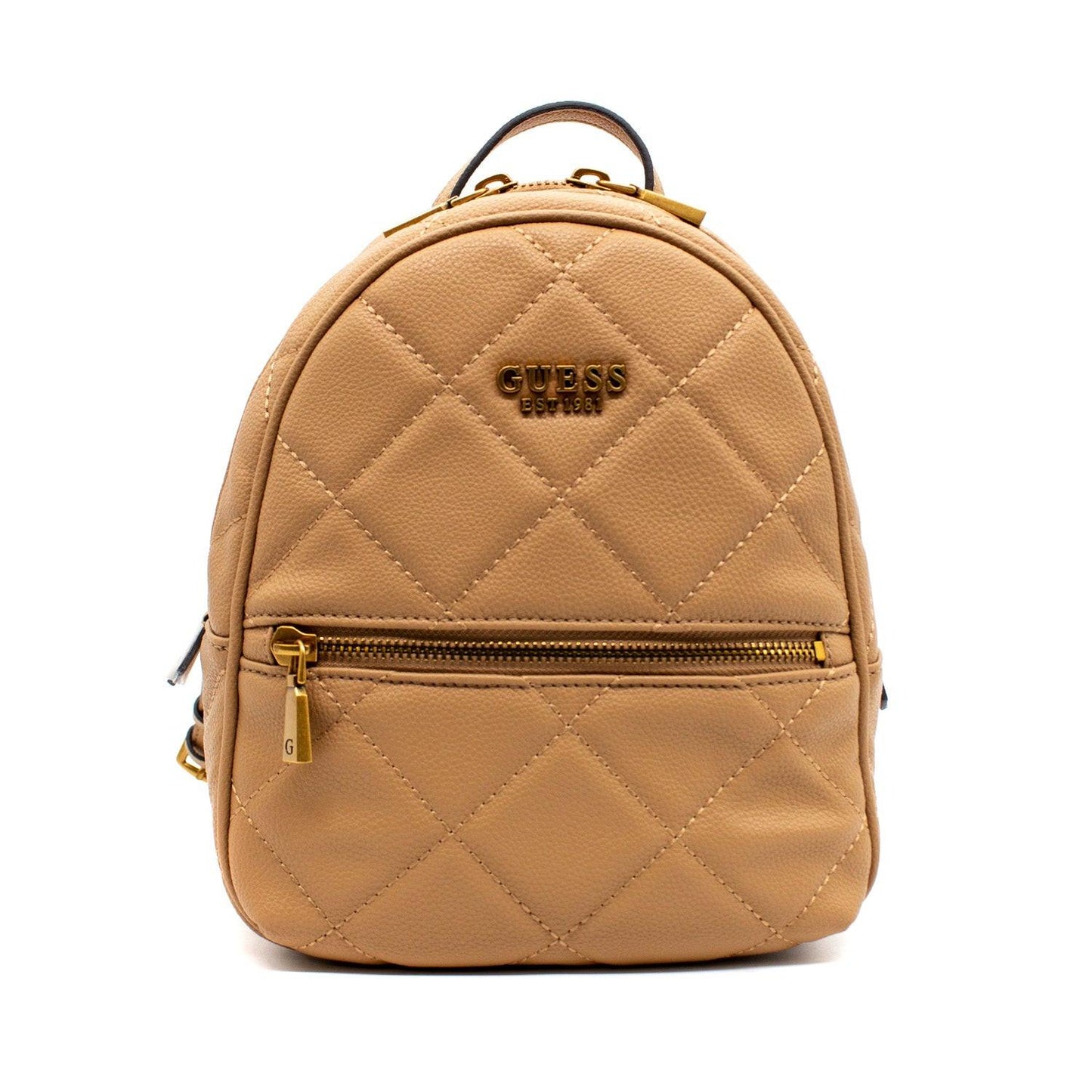 Guess, Abey, Synthetic Leather, Textile Backpack, Beige, HWQB8558320, For Women.