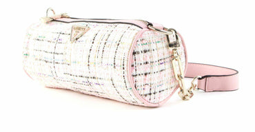 Guess, Manhattan, Polyester, Shoulder Bag, Textile Crossbody Bag, Pink Tweed, For Women.