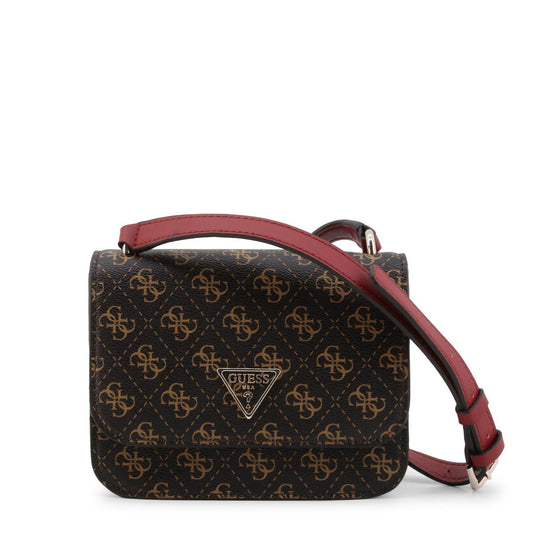 Guess, Noelle, Sac bandoulière en textile avec logo 4G, Marron, hwql78 79780, 18.5 x 14.5 x 7 cm, Femme