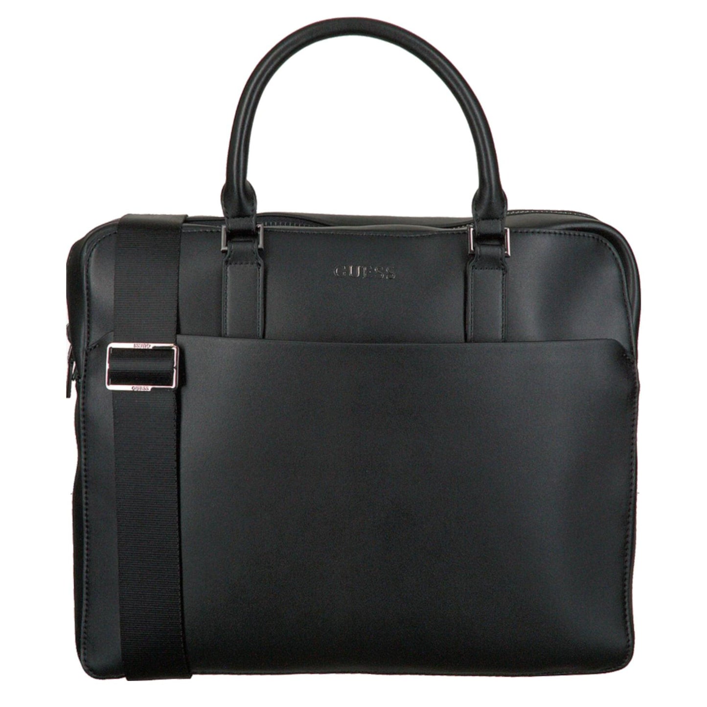 Guess, Scala, Ecological leather, Textile Briefcase, Computer, Black, 36 x 29 x 9 cm, For Men.