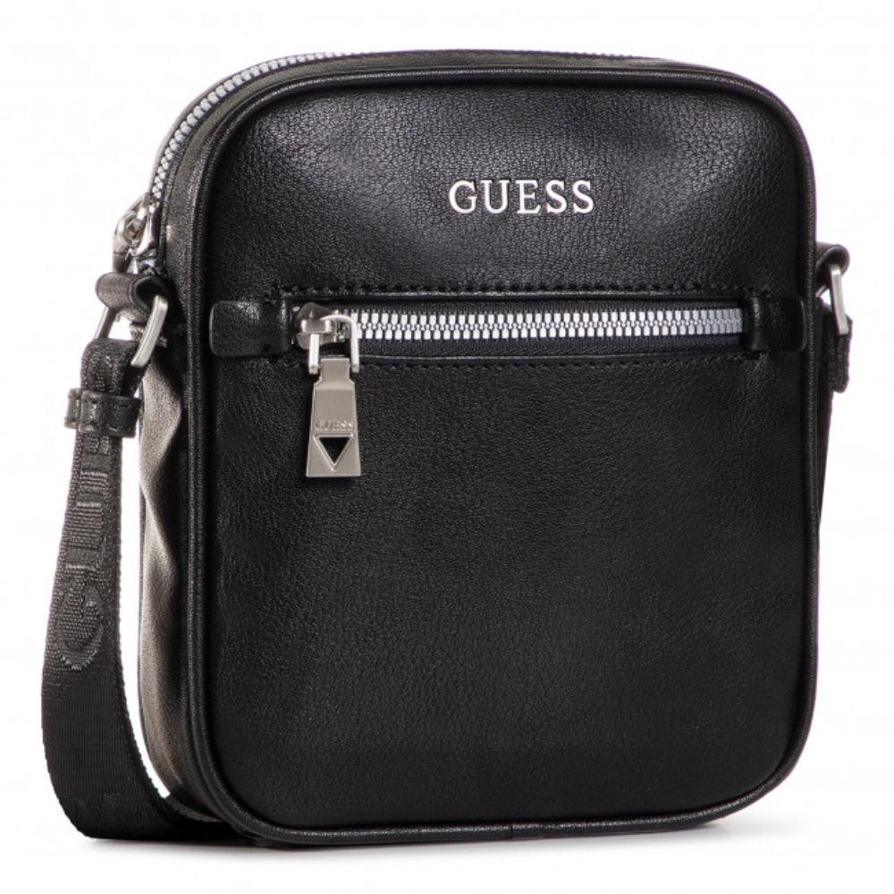 Guess, Scala, Mini, Textile Crossbody Bag, Black, For Men.