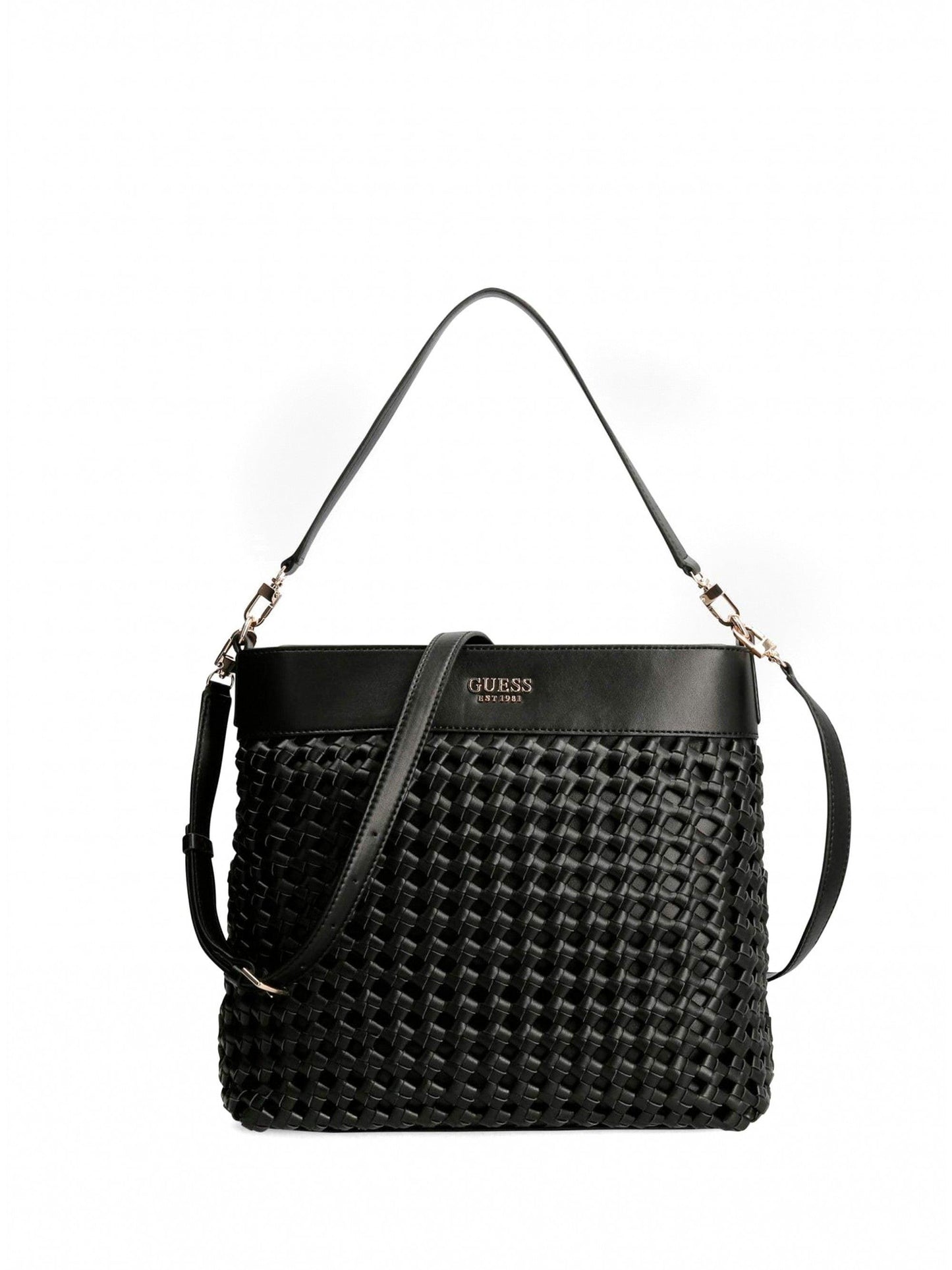 Guess, Sicilia, Artificial Fiber, Textile Bag, Black, HWWG8490020BLA, For Women, 29 x 9 x 24.