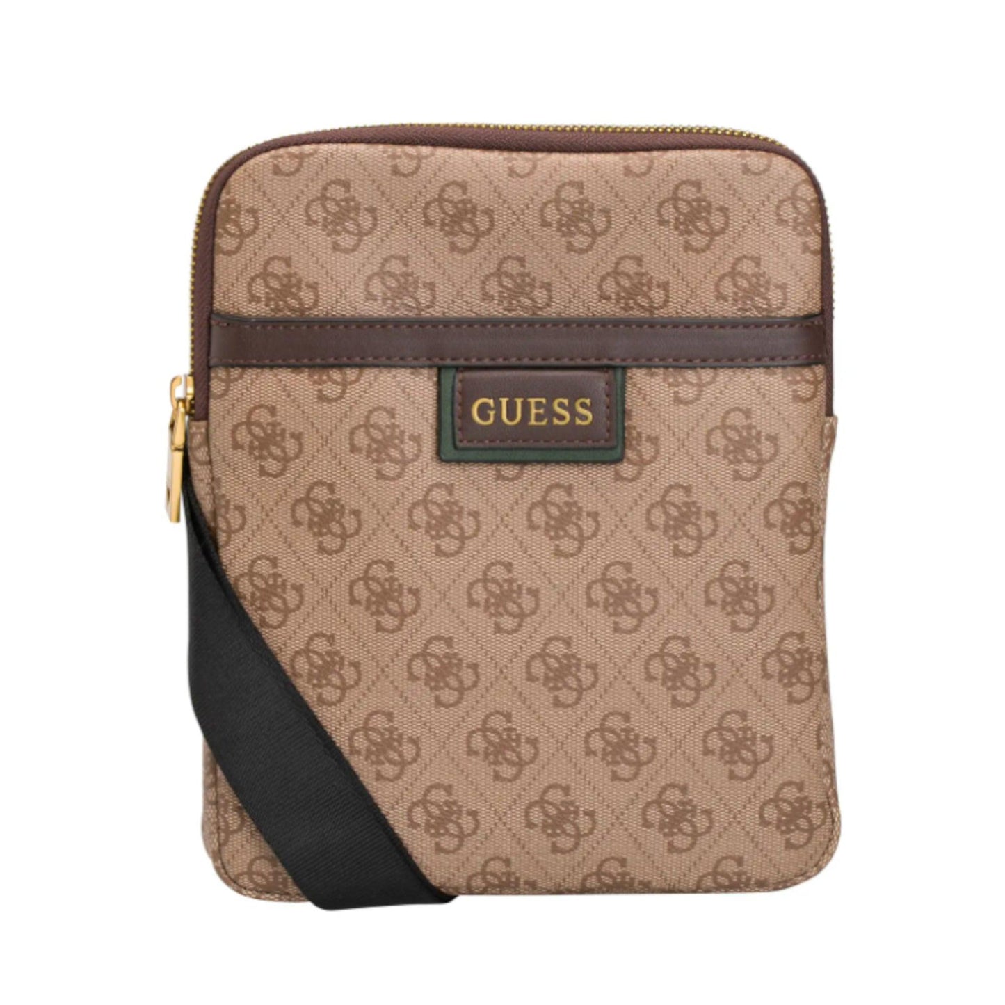 Guess, Vezzola, Textile Crossbody Bag, Brown, 19 x 24 x 2cm, For Men.