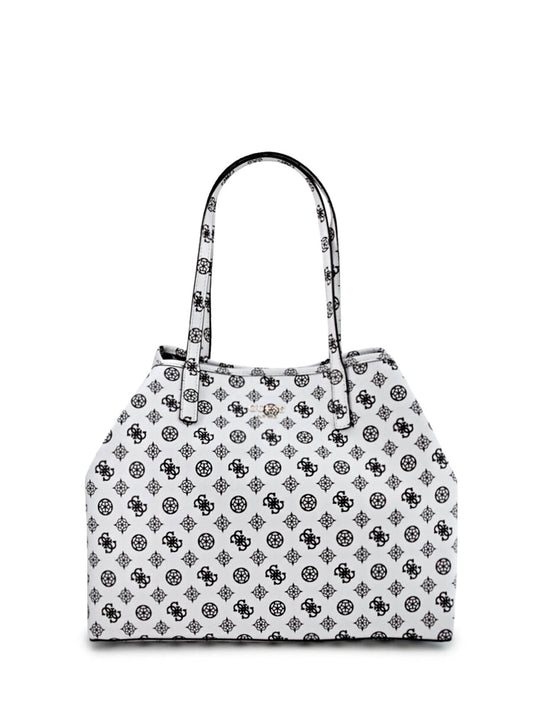Guess Vikky weiße Lederhandtasche – Luxus-Stofftasche für Damen (32,5x27x15 cm)