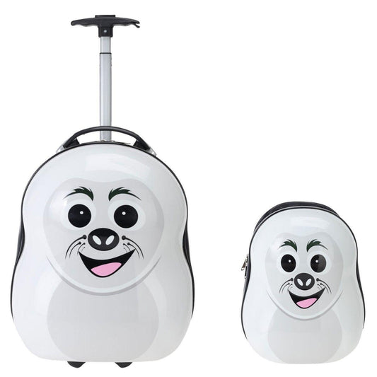 Kids Hand Luggage Suitcase And Backpack Set Seal ABS Case With Telescopic Handle And Wheels.