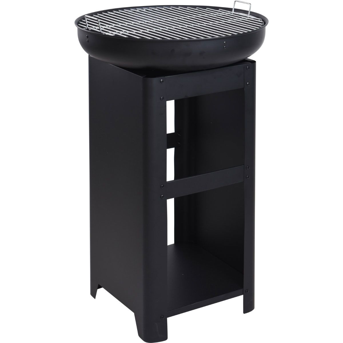 High BBQ Griddle with Storage Shelf – Outdoor Cooking Station for Garden & Terrace - Afanaya