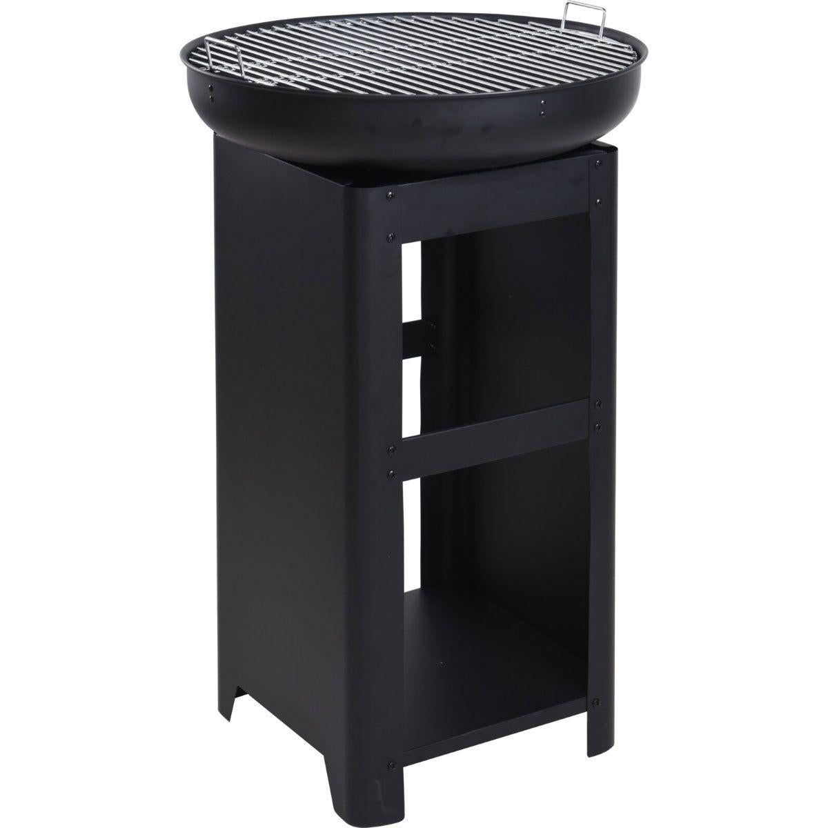 High BBQ Griddle With Storage Shelf Outdoor Cooking Station For Garden And Terrace.