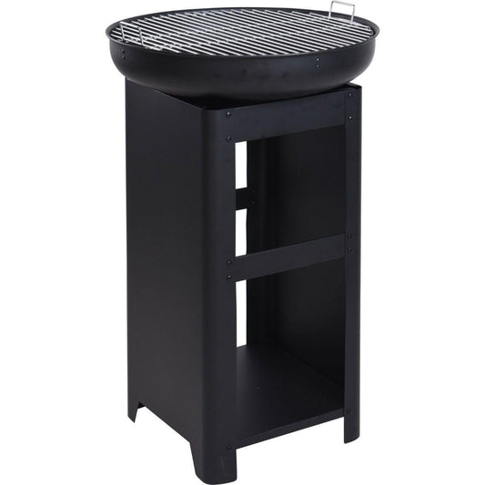 High BBQ Griddle With Storage Shelf Outdoor Cooking Station For Garden And Terrace.