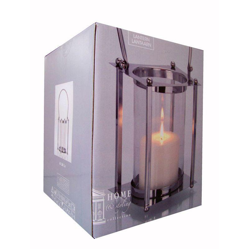 Home & Styling Silver Round Lantern Set – 24cm & 44cm.