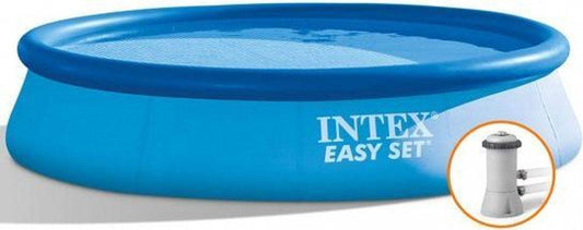 Intex Easy Set 366x76 cm Inflatable Above Ground Swimming Pool with Filter Pump and Quick Setup.
