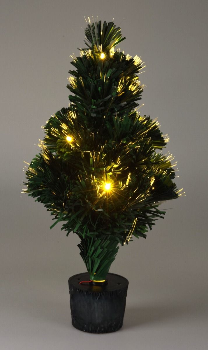 Fiber Optic Christmas Tree 45 Centimetres Warm White Battery Operated Indoor Decoration Kit.