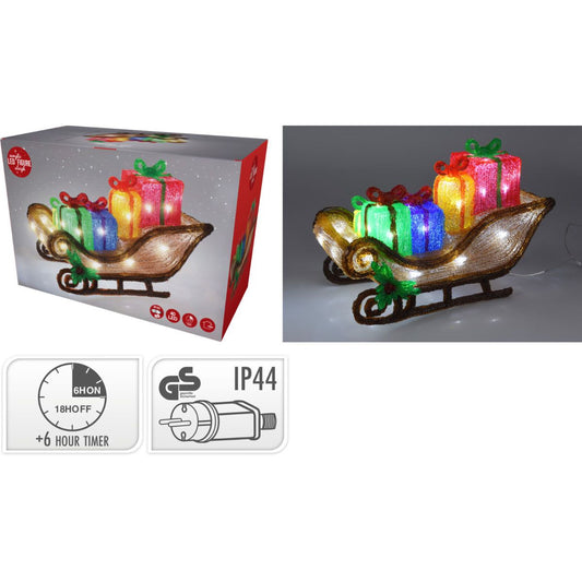 Kerstfiguur Acryl - Arreslee Met Led - 40 Cm - Afanaya