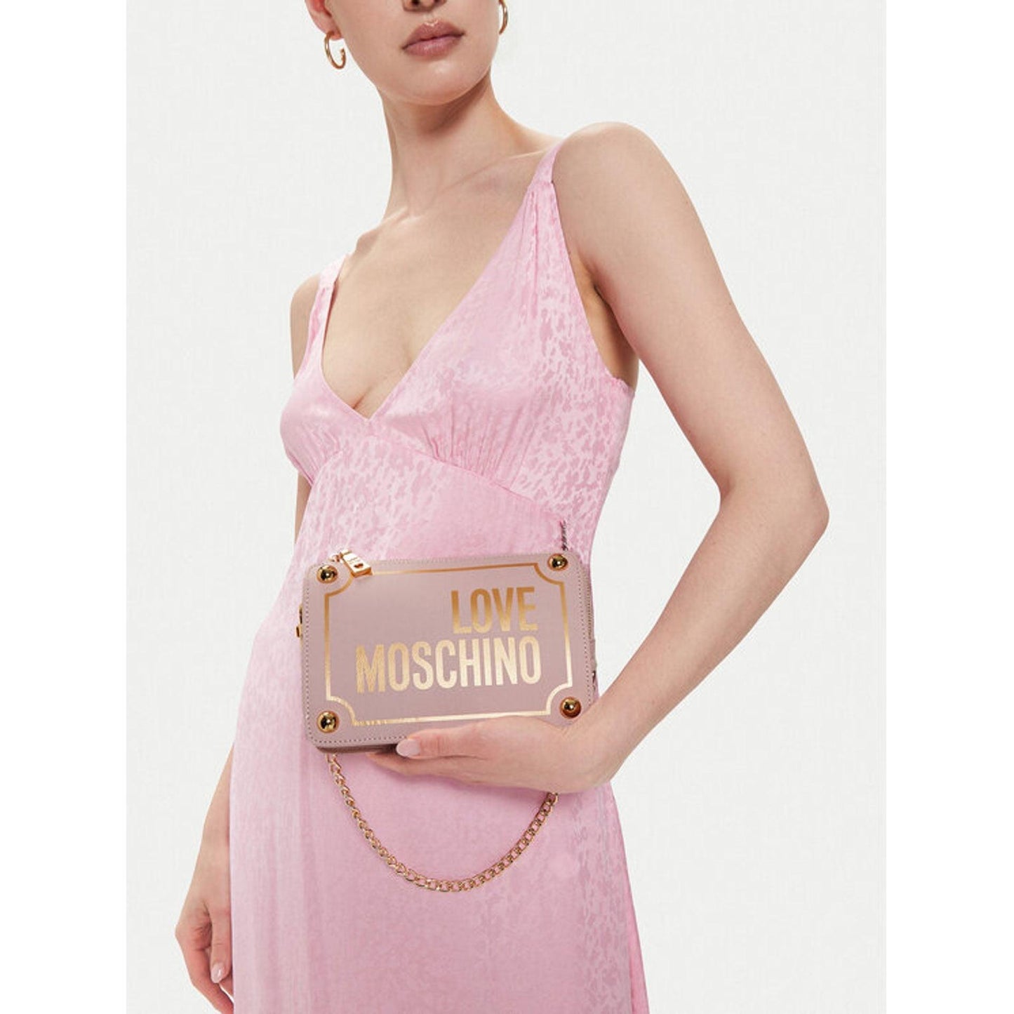 Love Moschino Shoulder Bag With Elegant Etagere Design High Quality Craftsmanship.