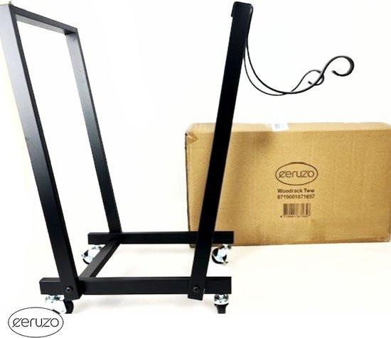 Metal Wood Rack – Rolling Firewood Storage Stand.