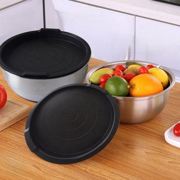 Mixing Bowls 3 Piece Stainless Steel Bowl Set Ceruzo with Lids Stackable Serving Bowls - Afanaya