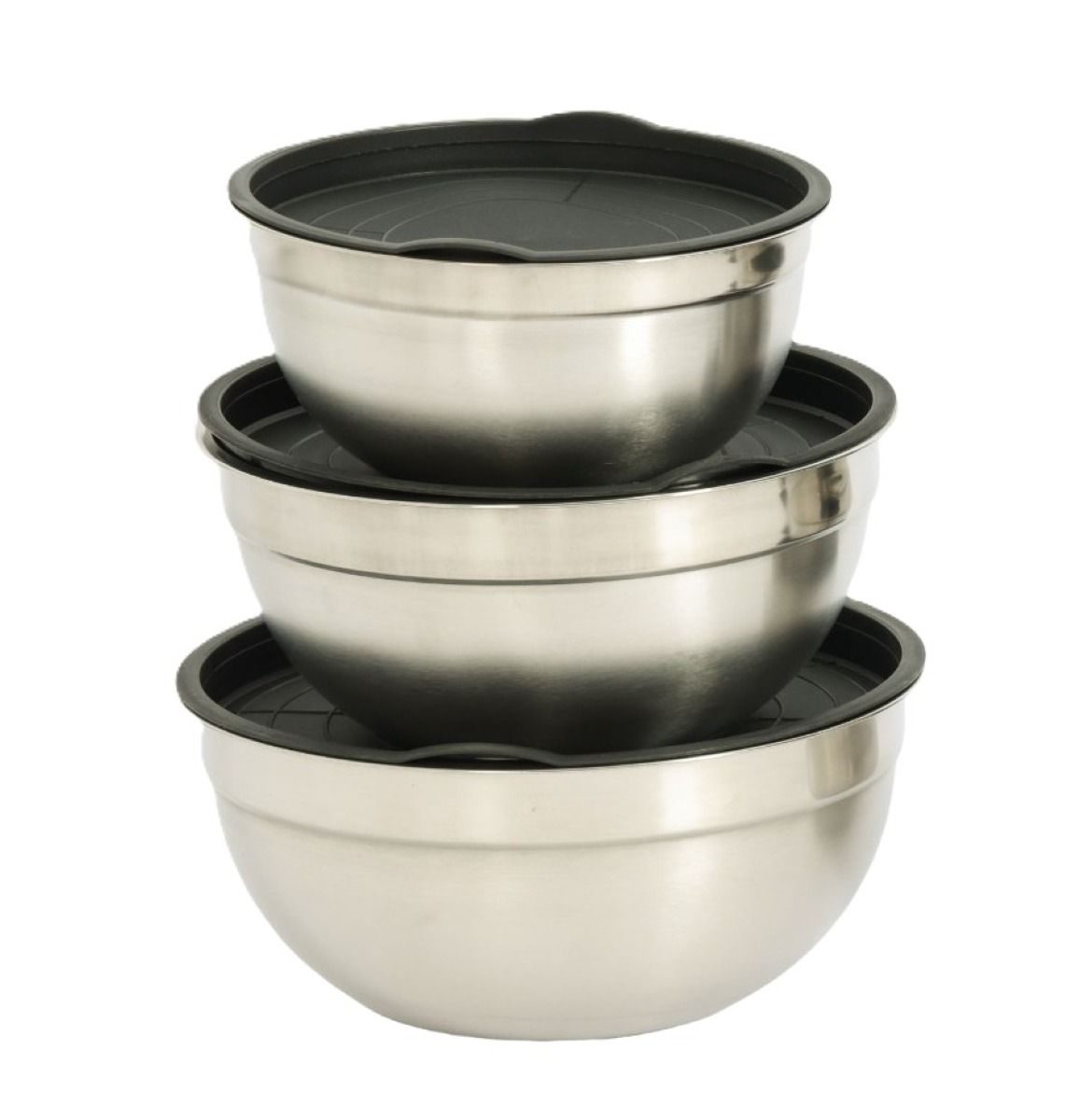Mixing Bowls 3 Piece Stainless Steel Bowl Set Ceruzo with Lids Stackable Serving Bowls - Afanaya