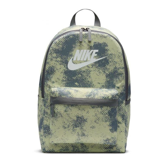 Nike Heritage Backpack Grey Silver Durable Polyester Daypack For School Gym And Travel.
