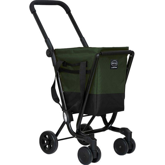 Playmarket Easy Go Shopping Trolley Foldable Cart Black Green Lightweight Durable Easy To Maneuver.