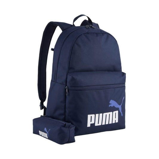 Puma Phase Set Backpack With Pencil Case Navy Blue Durable Everyday Carry Set For School And Travel.