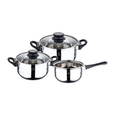 San Ignacio Toledo 5-Piece Stainless Steel Cookware Set With Lids For Starter Student Or Camping.