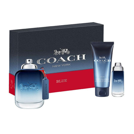 Coach Blue Eau de Toilette Men's Gift Set – EDT 100ml + 15ml + Beard & Hair Gel 100ml.