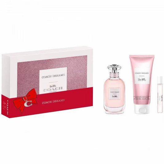 Coach Dreams Gift Set – EDP 90ml, Mini 10ml & Body Lotion 100ml for Women.