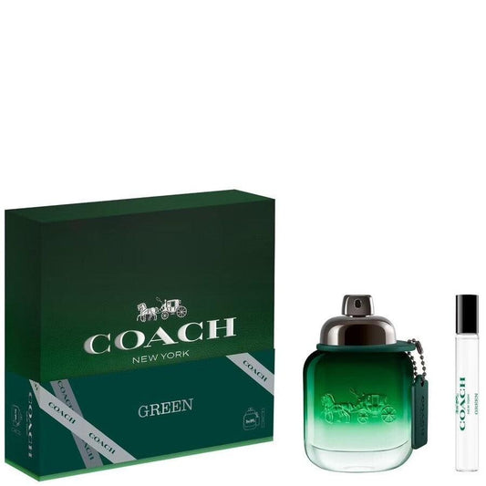 Coach Green EDT Set – 100ml & Mini 10ml for Men – Fresh Luxury Fragrance.