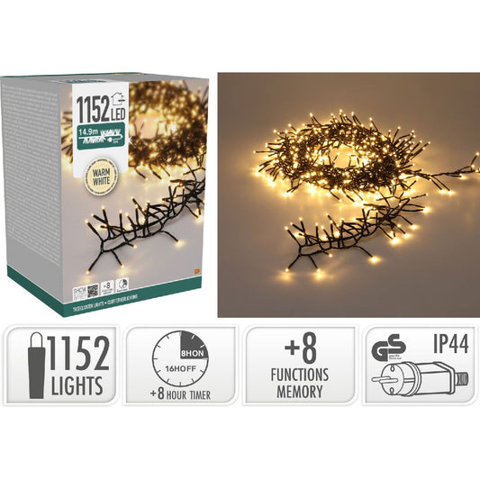 S.i.a. Treecluster Kerstboomverlichting - 1152Led - Warm Wit - Afanaya