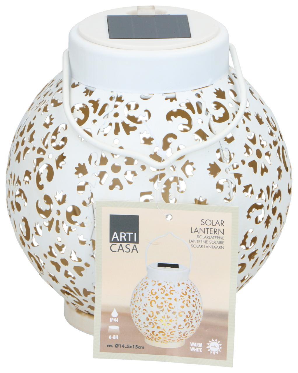 Arti Casa Solar Table Lantern – Outdoor Garden Light with Warm White LED (IP44).