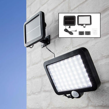Solar Outdoor Security Light With Motion Sensor 56 LED Cool White 3x5 Meter Range.