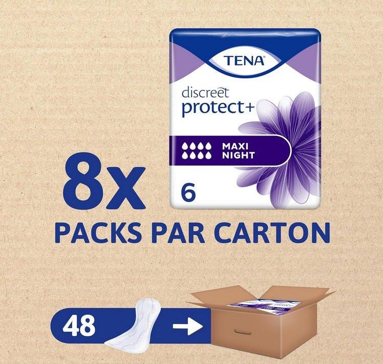 TENA Lady Discreet Maxi Night Pads 48 Pack – Overnight Bladder Weakness Protection for Women.