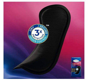 TENA Silhouette Black Mini 108 Pack – Discreet Black Pantyliners for Women (6×18).