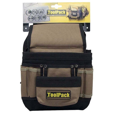 ToolPack Tool Belt With 2 Pockets Heavy Duty Work Belt For Tools And Accessories.