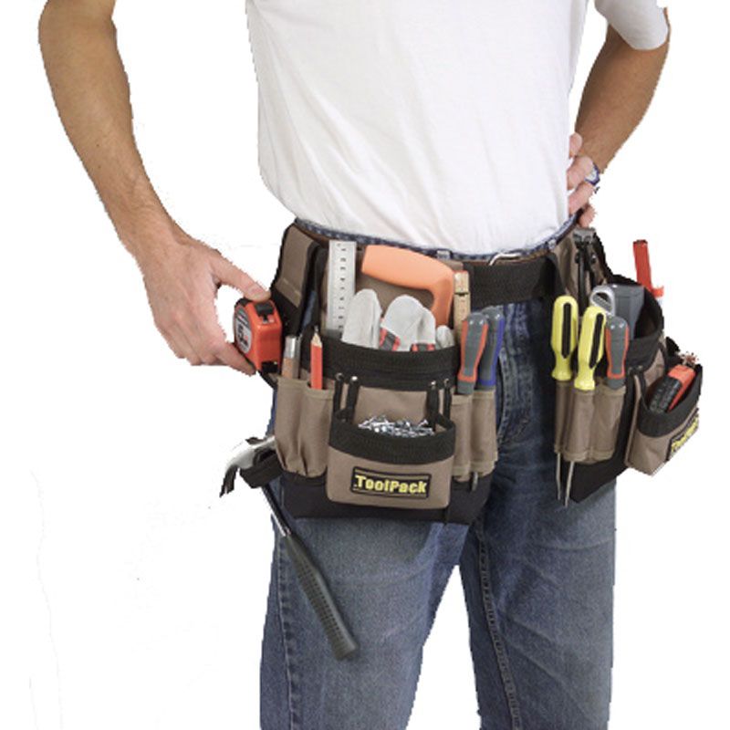 ToolPack Tool Belt with 2 Pockets Heavy Duty Work Belt for Tools & Accessories - Afanaya