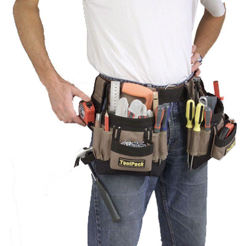 ToolPack Tool Belt With 2 Pockets Heavy Duty Work Belt For Tools And Accessories.