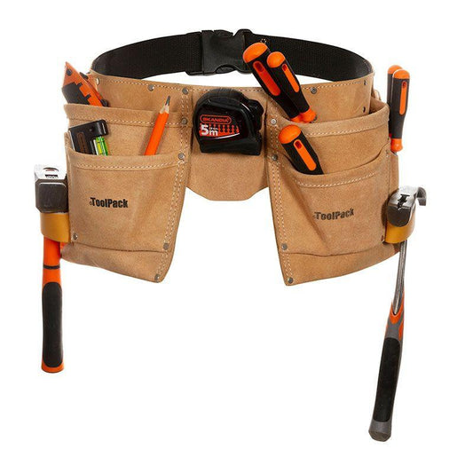 ToolPack Tool Holder Superior Heavy Duty Multi Pocket Tool Pouch For Work And Construction Sites.