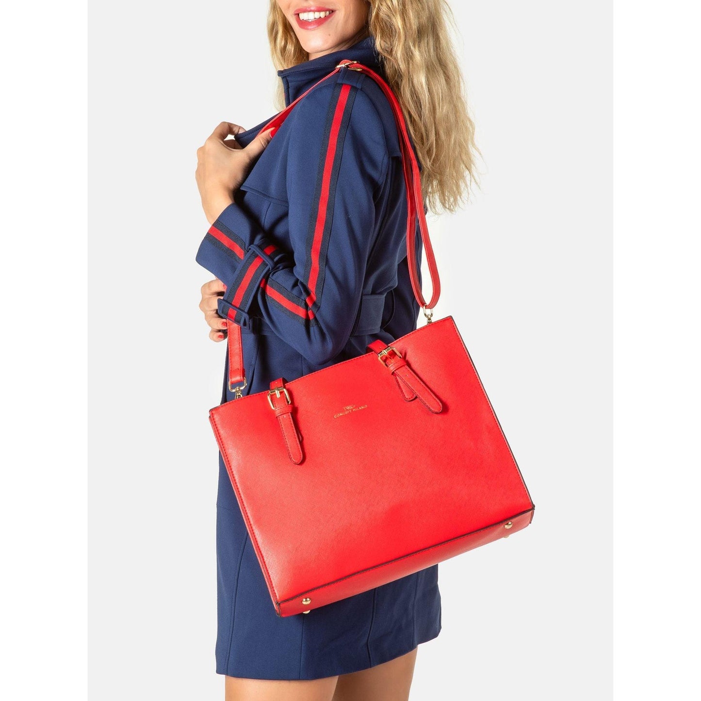 Twig Shelley SHY03 Women’s Shoulder Bag Elegant Red Faux Leather Handbag.