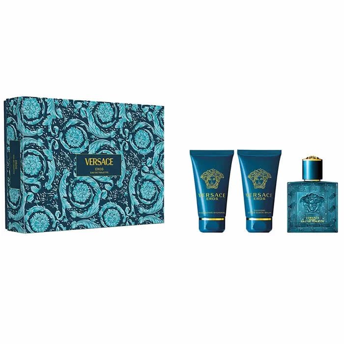 Versace Eros Eau De Toilette Spray 50ml Coffret 3 Produits - Afanaya