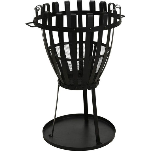 Fire Pit With Barbecue Grill Rack For Outdoor Heating And Social Grilling On Patio.