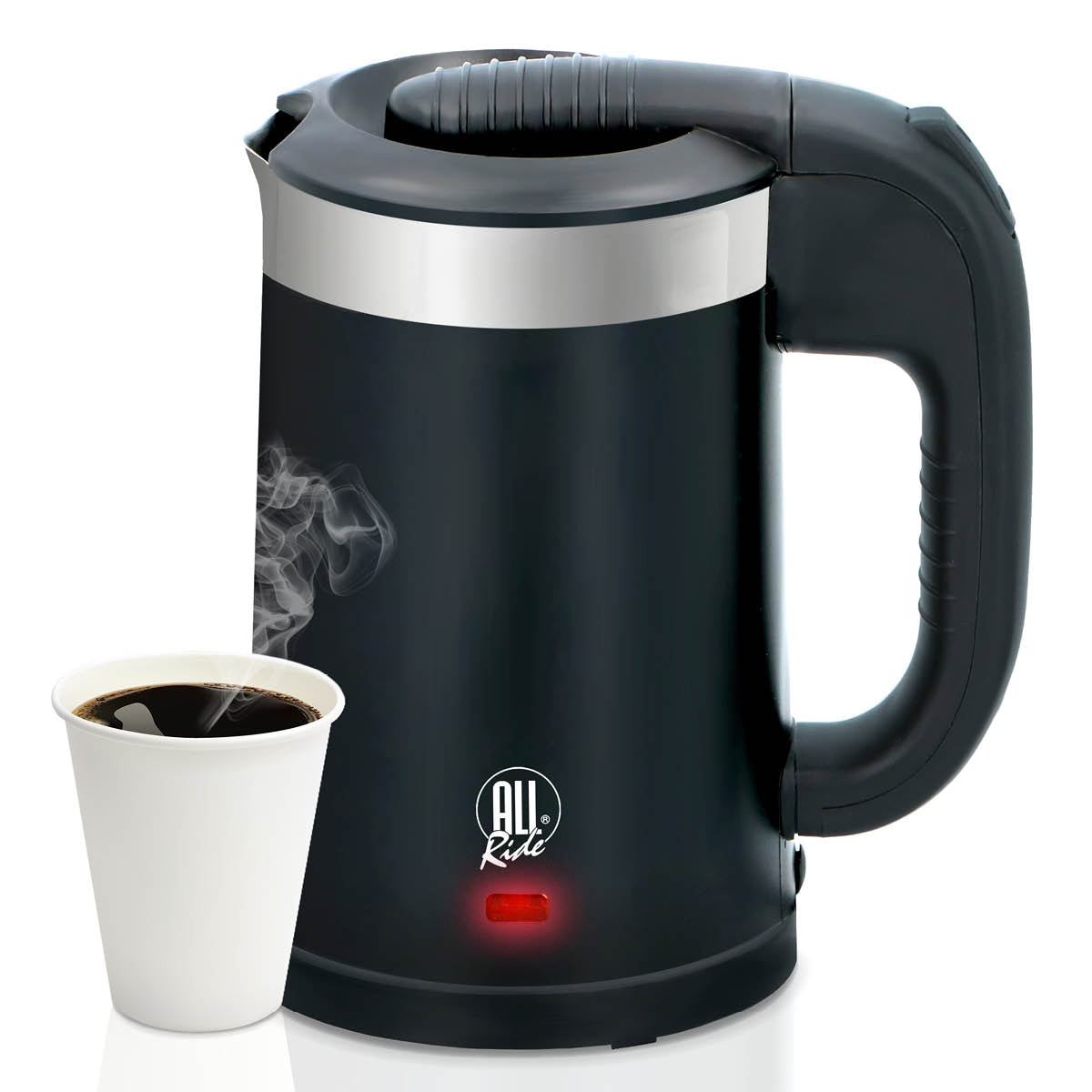 All Ride 24V Travel Kettle – 0.5L Stainless Steel Electric Kettle for Trucks & Campers.
