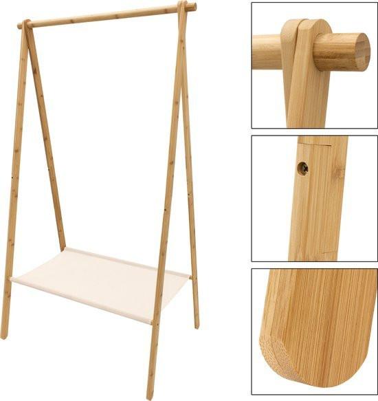 Wooden Clothes Rack – Freestanding Garment Organizer 155x86x57 cm.