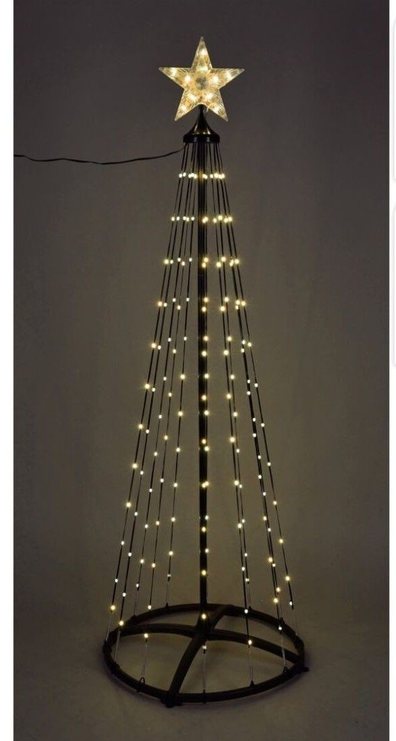 Kerstboom - Vlaggenmast - 210Cm - 370 Led - Zwart Frame - Warm Wit