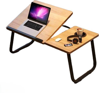Adjustable Bed Table Laptop Bed Tray with Metal Frame for Reading, Working & Breakfast in Bed - Afanaya